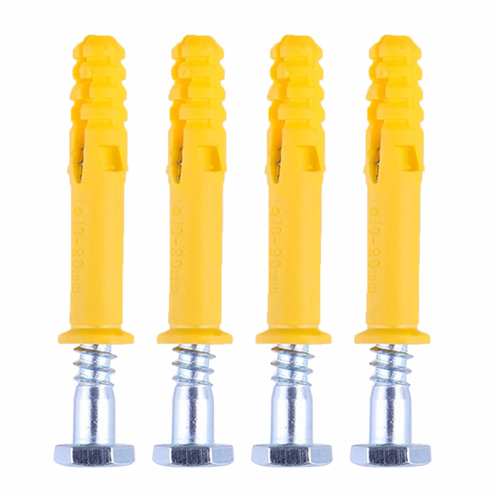 4Pcs Self Tapping Screw 100mm Installation Fastener with Matching Wall Plug for Fixing
