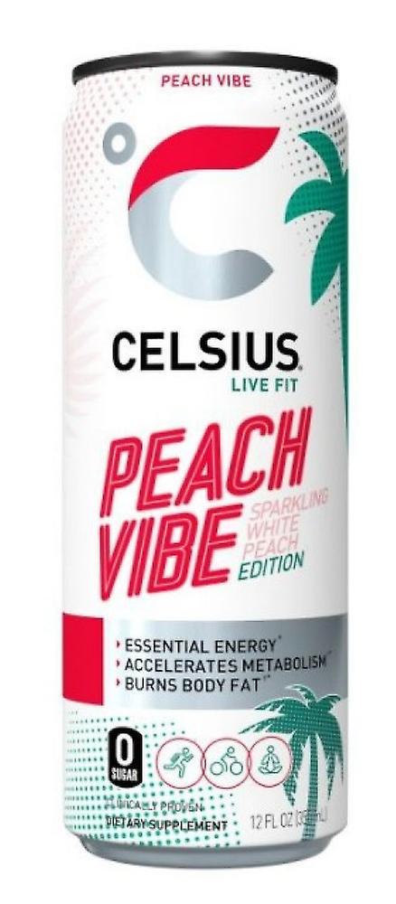 Celsius Live Fit Sparkling Peach Vibe Energy Drink 12 oz. Can, 1 Single Can