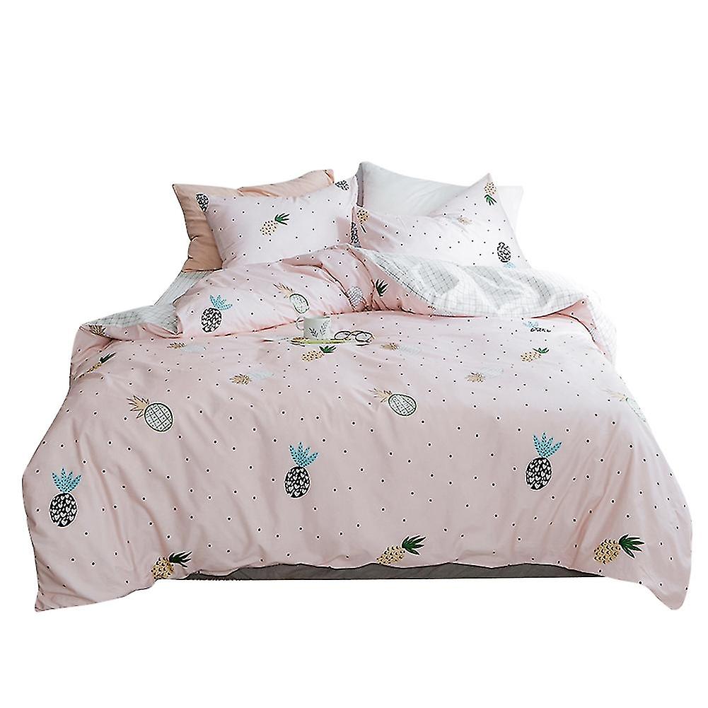 King Size 3-Piece Floral Cotton Bedding Set with Duvet Cover and Pillowcases