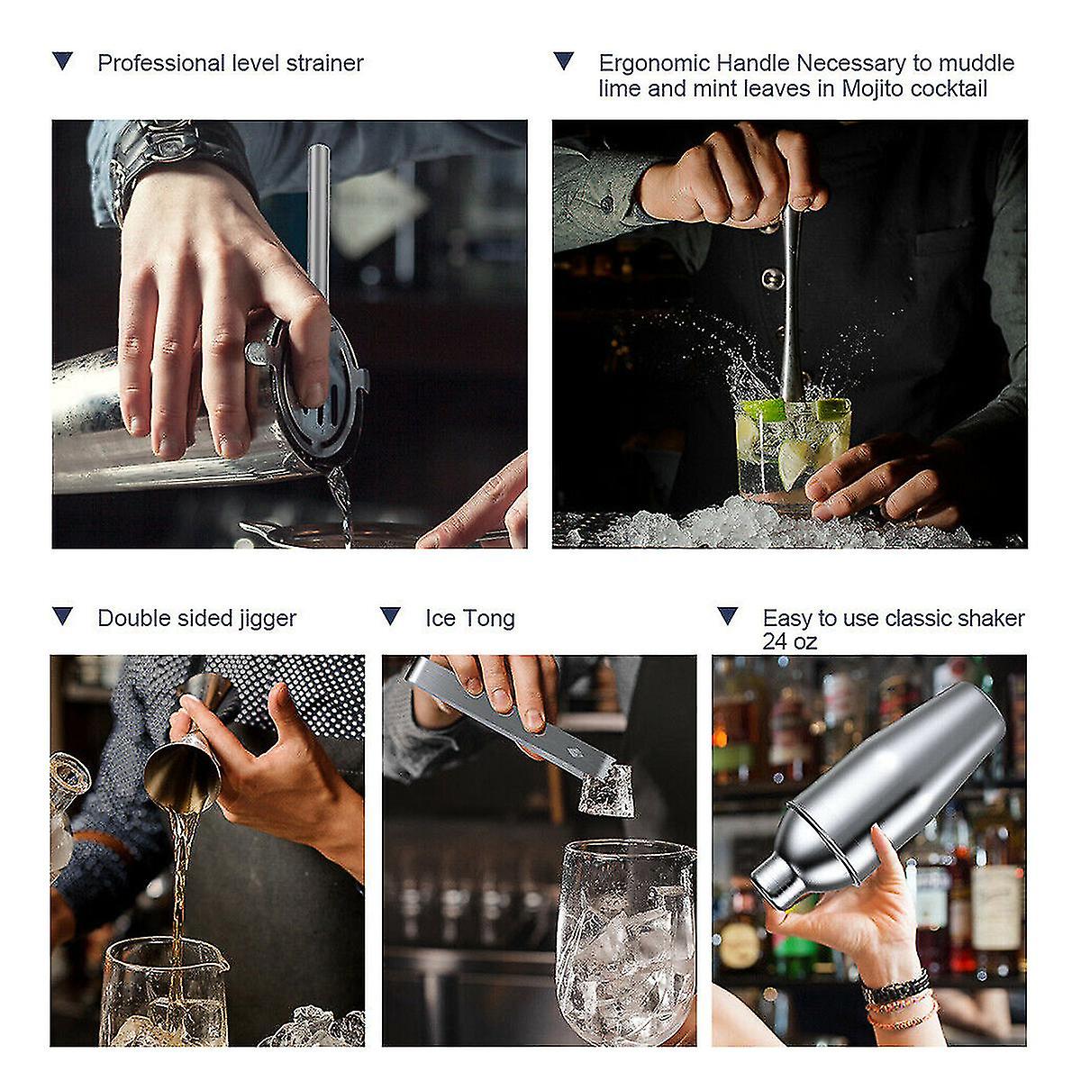 11pcs 750ml Cocktail Maker Set Shaker Mixer Bartender Bar Drink Making