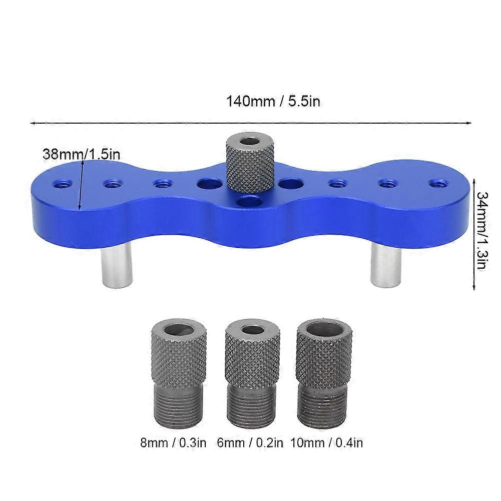 Woodworking Dowel Drill Guide

Jig Positioner Aluminum Alloy 6/8/10mm Hole Opener ToolBlue 