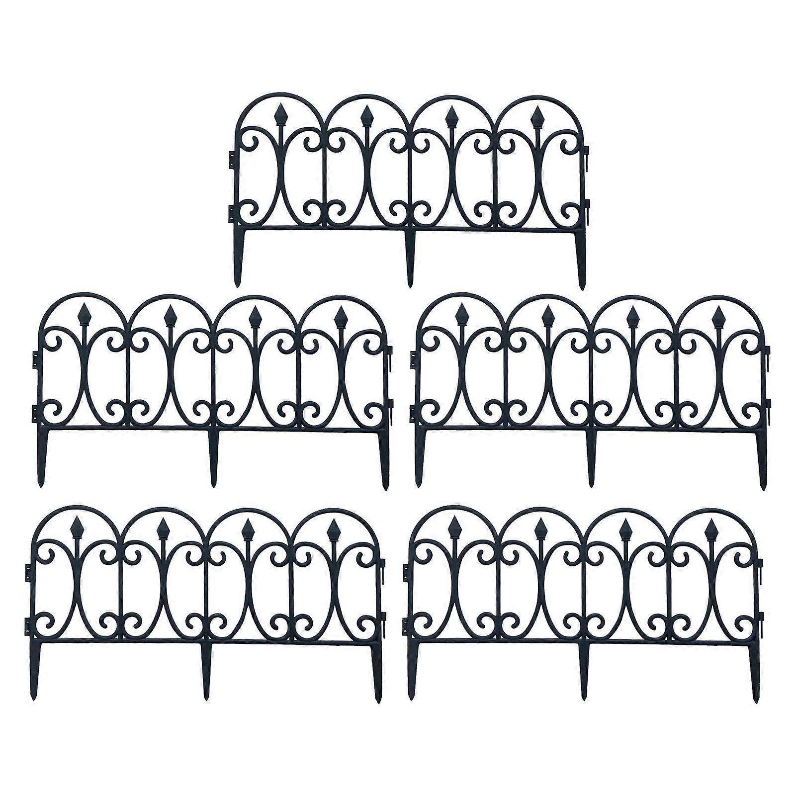5pcs Removable Patchwork Plastic Fence Garden Barrier Small Fence