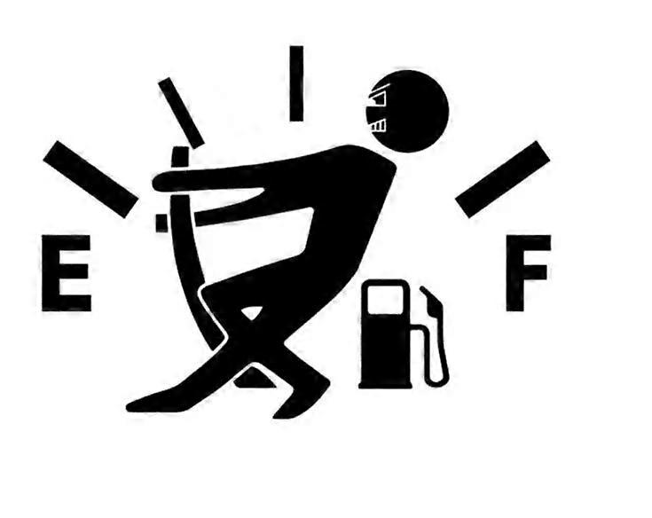 10CM*14CM High Gas Consumption Decal Fuel Gage Empty Stickers Funny Vinyl Car Stickers Car Styling ST1M893