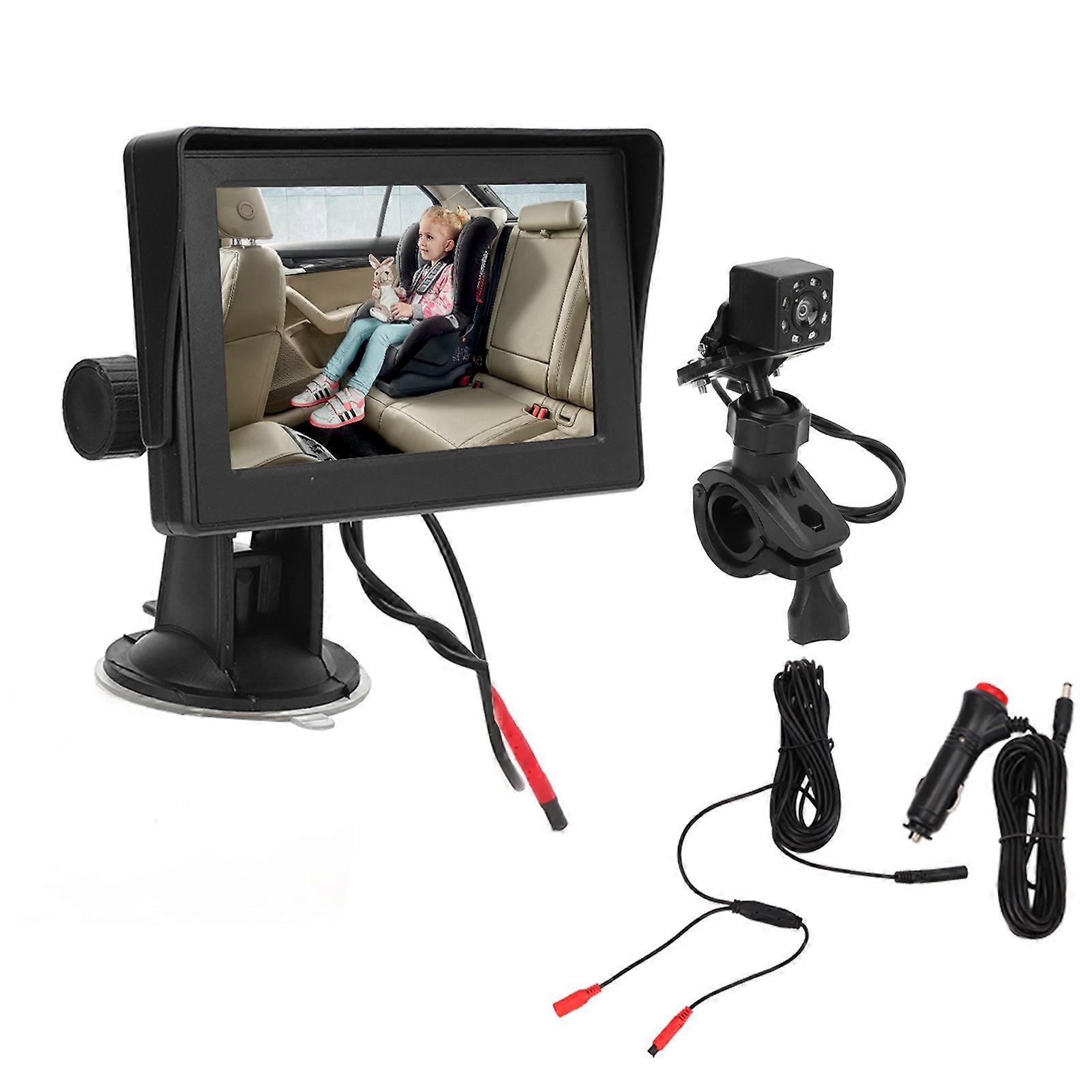 4.3 in Baby Car Seat Monitor HD Screen DC 12V Waterproof Rear Facing Camera Recorder for Car Truck SUV E2U911