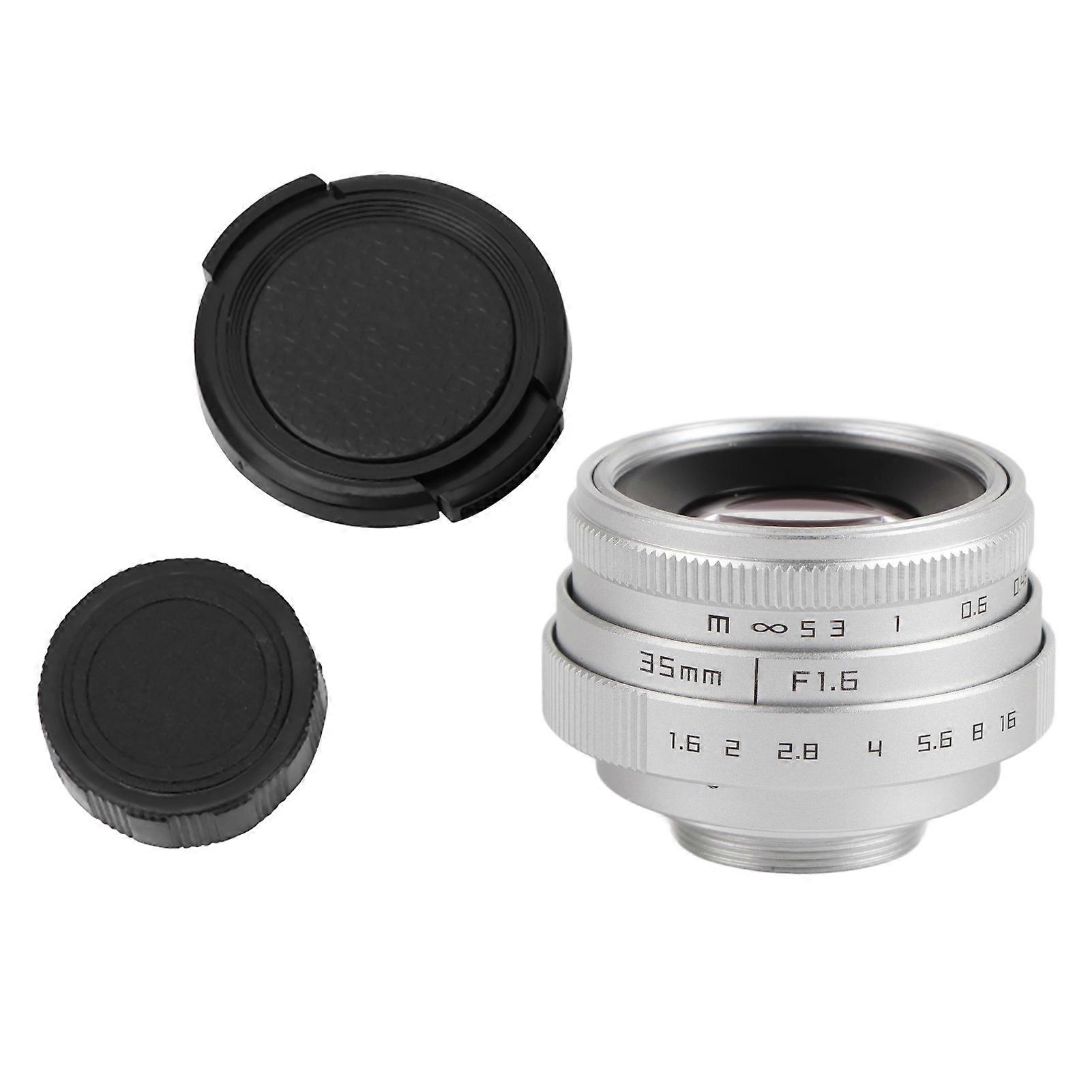 35mm F1.6 CCTV C Mount Large Aperture Lens for NEX M4/3 FX(silver) NO.0260