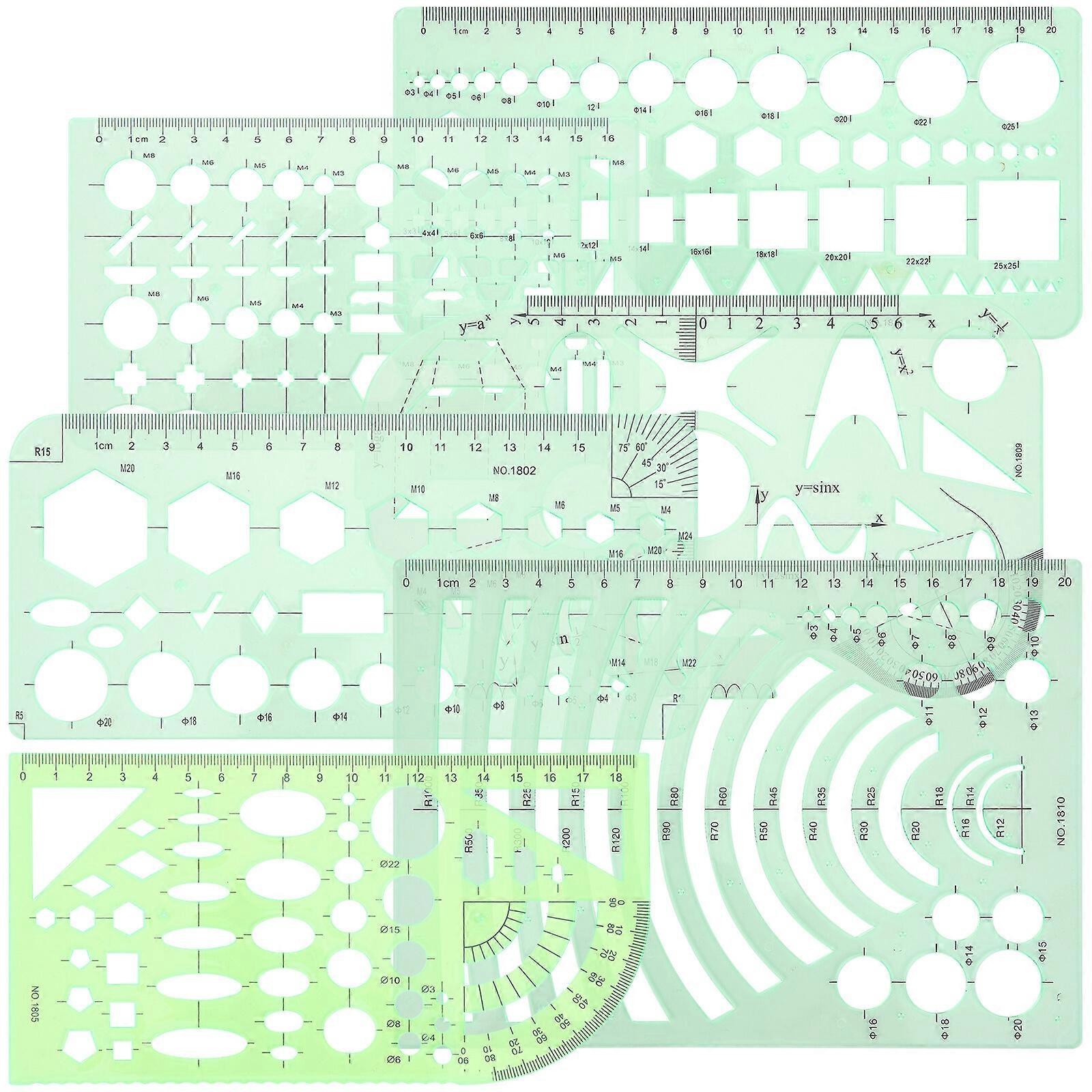 1 Set Geometric Stencil Drafting Tool Geometric Architecture Drawing Template