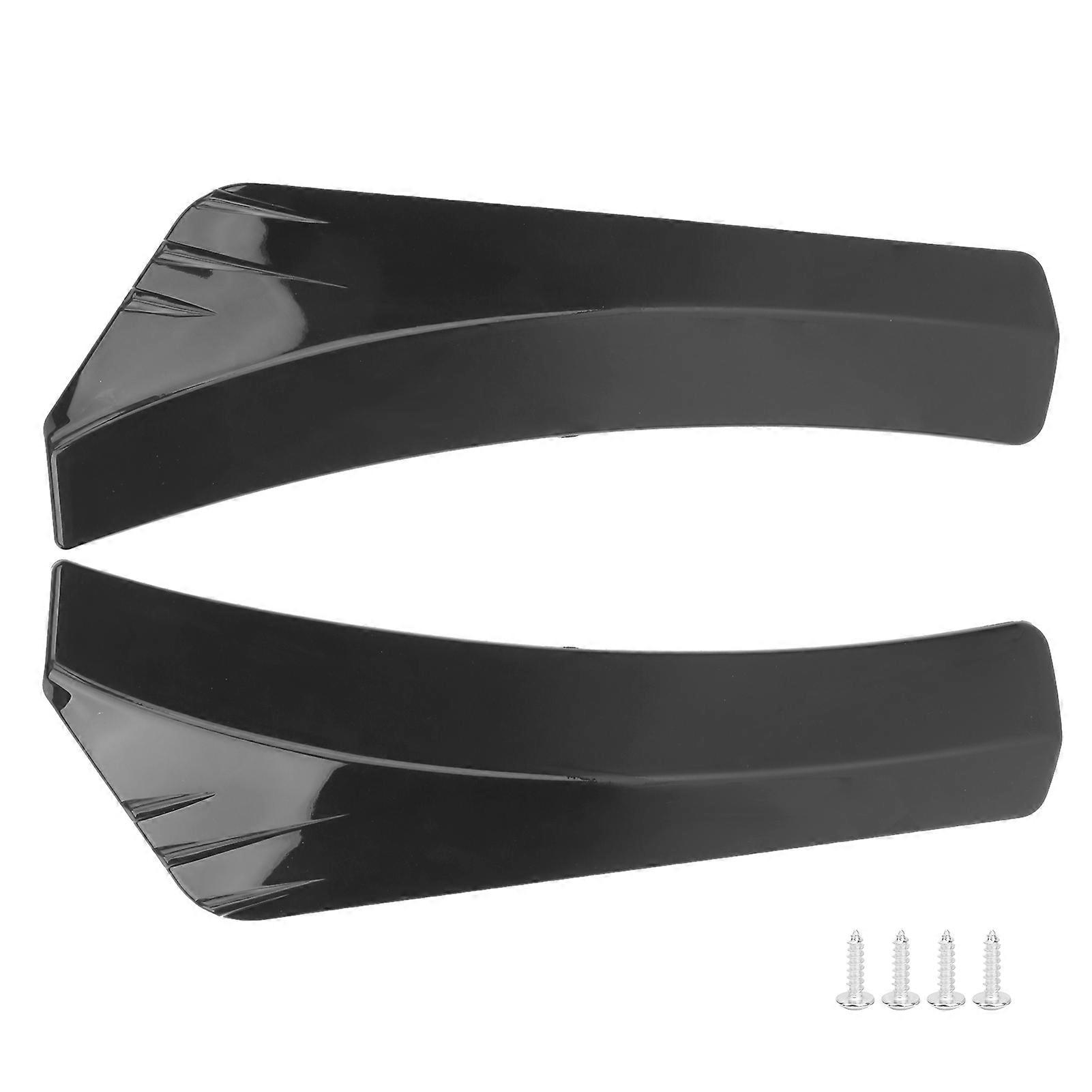 2pcs Glossy Black Bumper Lip Diffuser Splitter Wrap Angle AntiScratch Protector Universal for Car