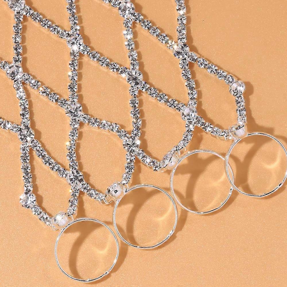 Y2k Trendyol צלב בלינג מבריק יוקרתי לראות דרך ריינסטונס מועדון לילה מסיבה פסטיבל אצבעות יד אביזרים