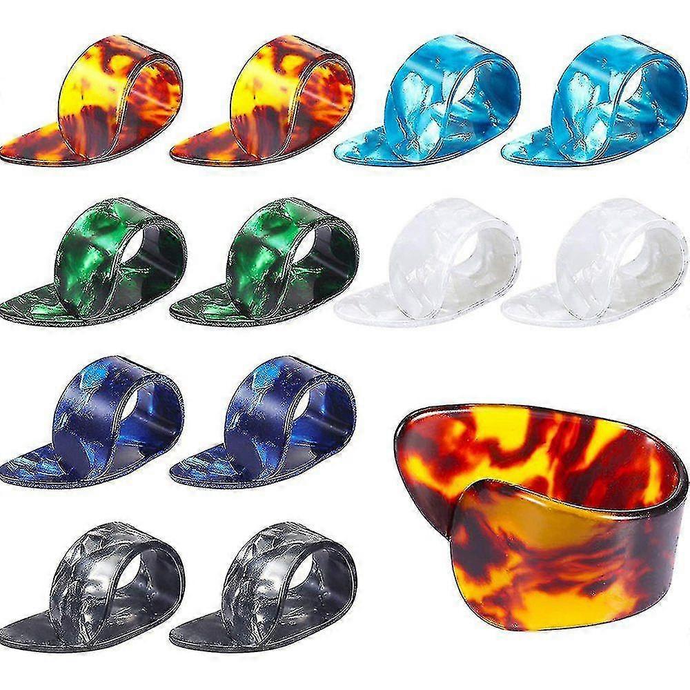 Tommelfingerplektre Finger Medium Flad Celluloid Guitar_Dec