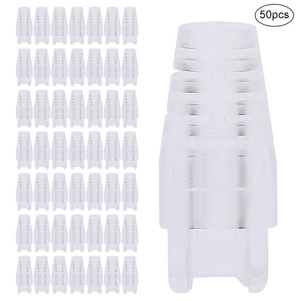 50PCS  RJ45 Connector Cover Computer Durable Network Cable Plug Sleeve for CAT5e / CAT6