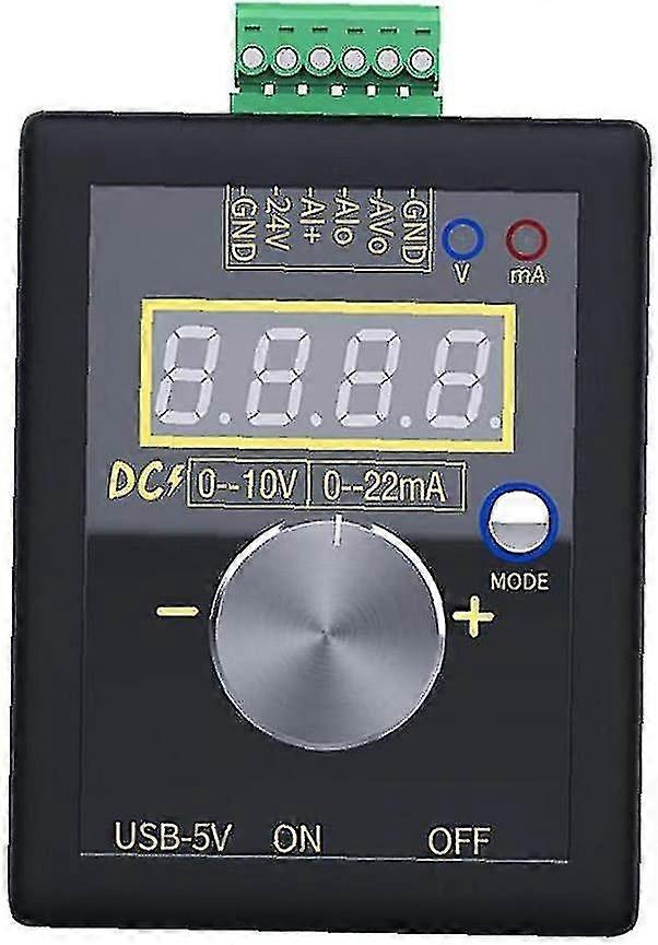 Signal Generator 0-10v/0-4-20ma Current Voltage Simulation Handheld Signal Generator Built-in Lithium Battery For Plc Panel Debugging Black Practical