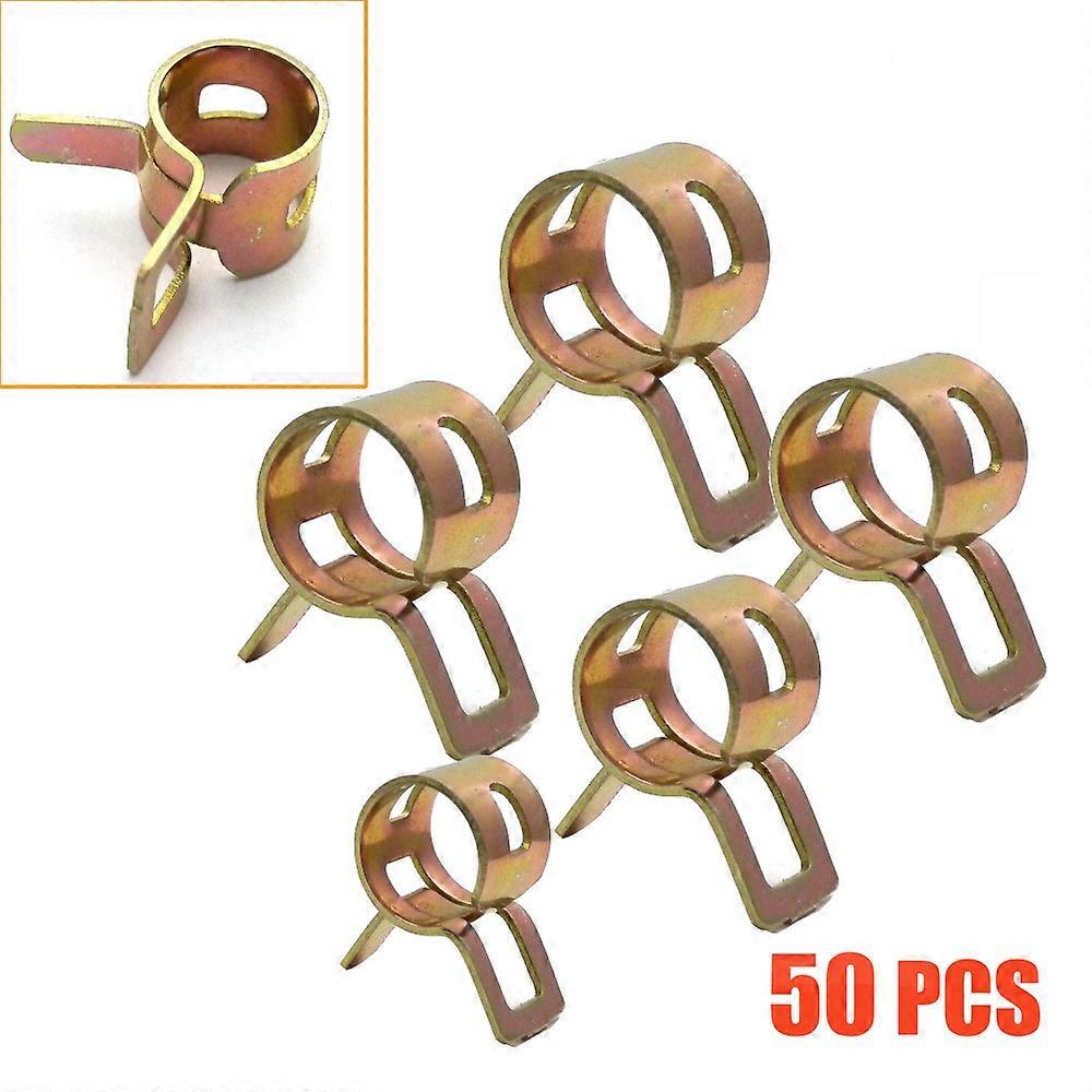 50ピースオートバイスクーターカー車両ATVゴーカート燃料ラインホースチューブウォーターパイプエアチューブスプリングクリップクランプ5/6/7/8 / 9m