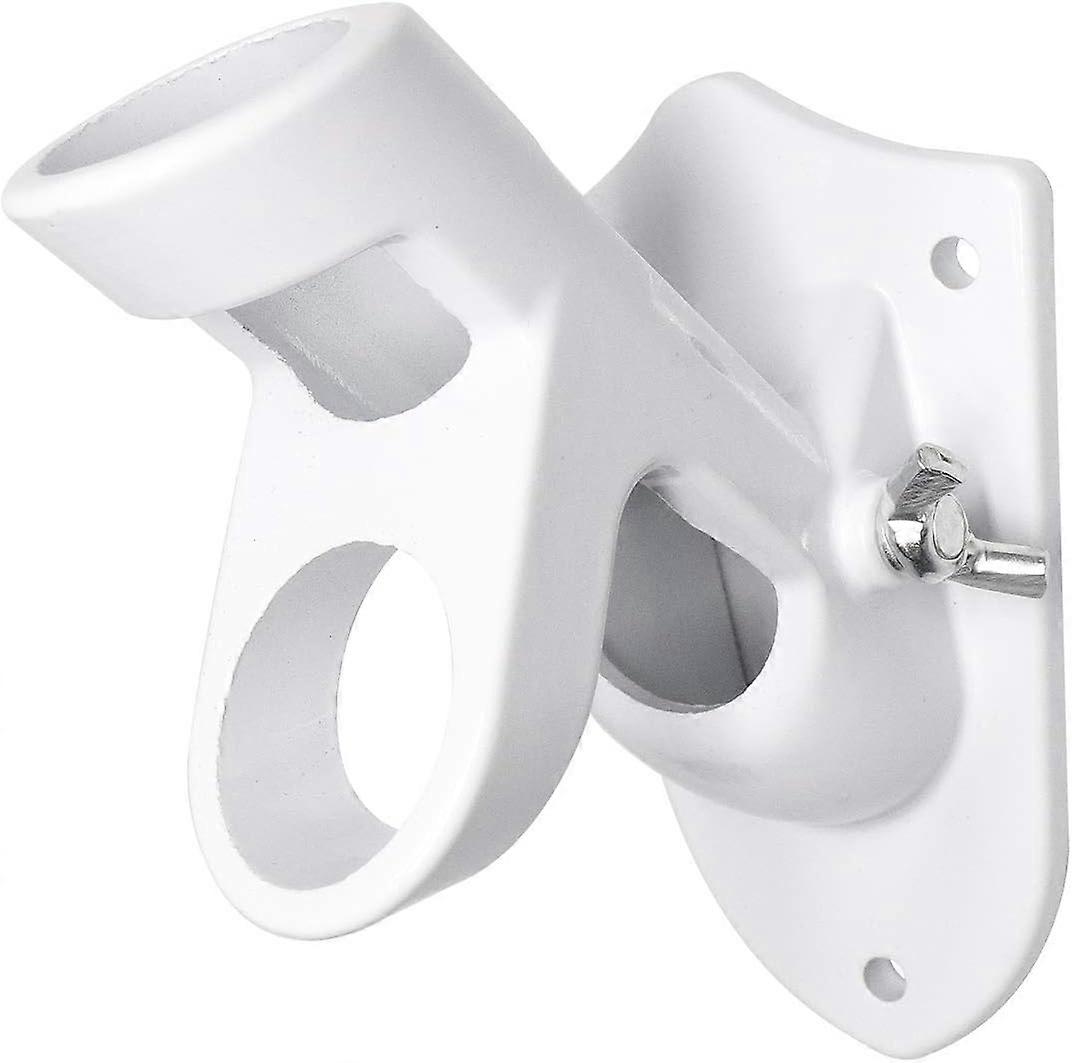 Adjustable Flag Pole Support Flag Holder Aluminum Flag Pole Base With Two Positions For One Flag Poles (White)
