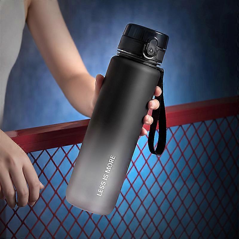 9oz water bottle with scale mark, 1000ml large capacity motivational water bottle BPA-free material, flip top, leak-proof safety lock for fitness gym
