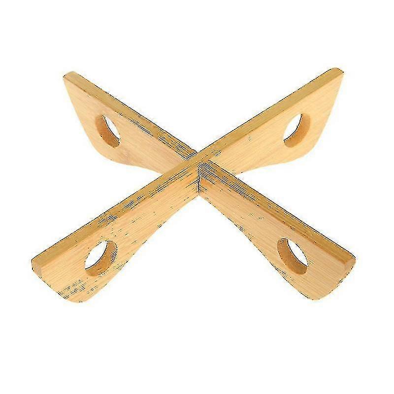 Bamboo Pot Rack Multifunctional Detachable Kitchen Cross Bottom Rack Desk Accessories2pcs