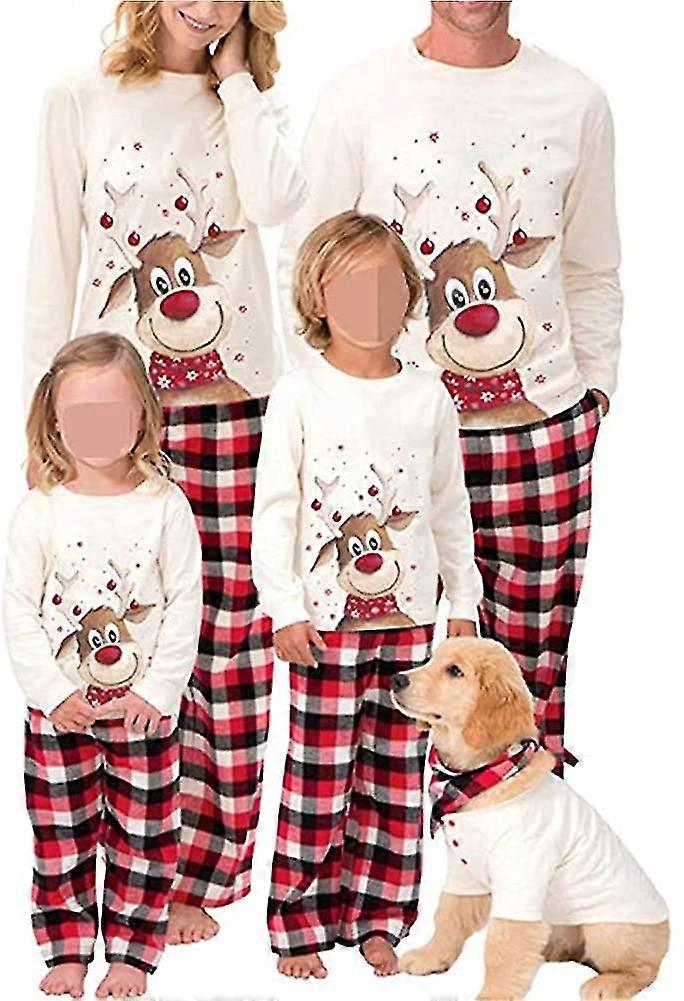 Famille Noël Pyjamas assortis Ensembles de cerf Pyjama à carreaux pour bébé Adultes et enfants Ensemble de vêtements de nuit de Noël de vacances