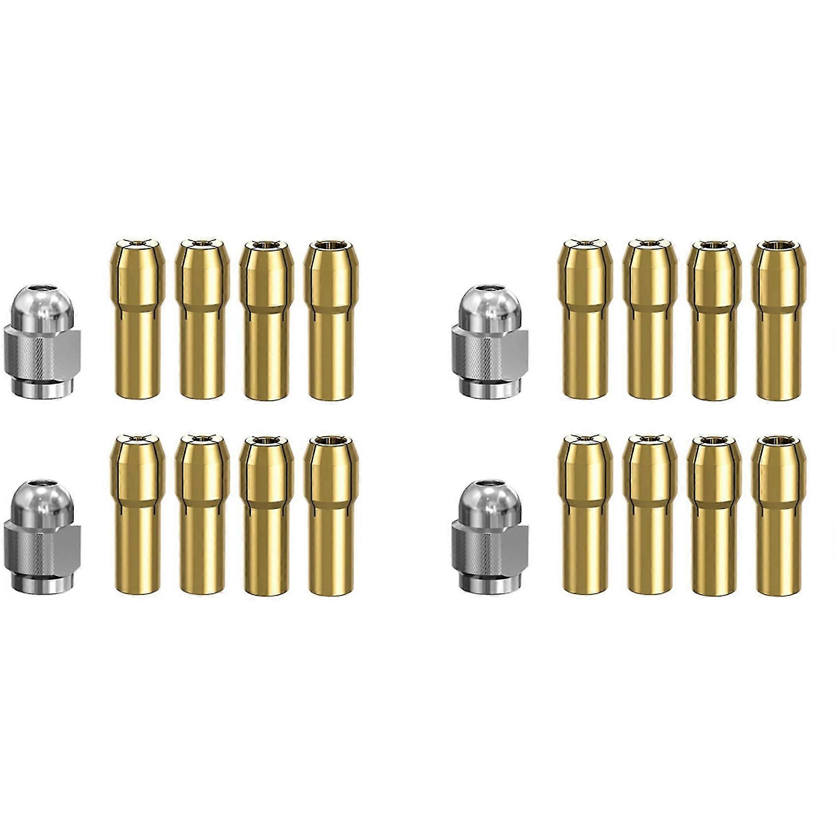 20pcs Brass Collet For ,replacement 4485 Quick Change Drill Nut Tool Set 0.8/1.2/1.5/1.8/ 2.0/2.4/3