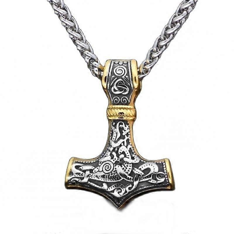 Viking Odin Triangle Logo Thor s Hammer High Quality Metal Pendant Necklace