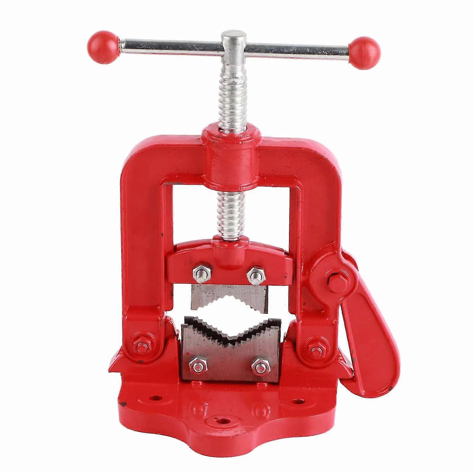 Heavy Duty Pipe Vice Yoke Hinged Clamp Pipe Threader Plumber Tools for Cutting Threading Pipes-Good