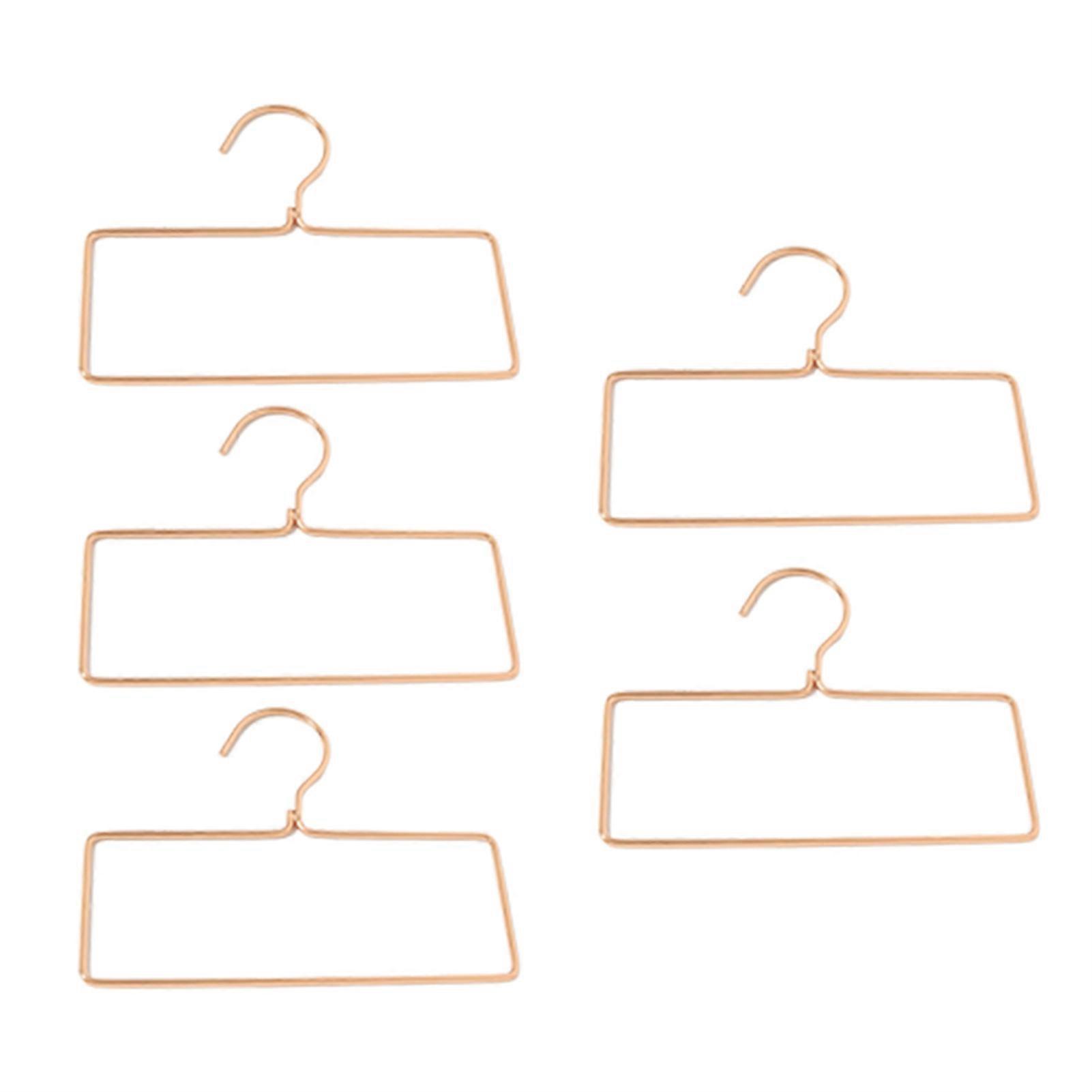 5pcs Hanging Metal Clothes Hanger Square Shape Towel Rack Bathroom RObe Holder