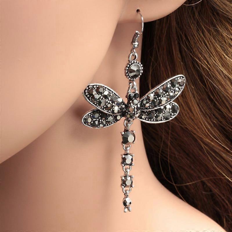Femmes Fille Libellule Cristal Boucles D’oreilles Colorées Insecte Forme Boucles D’oreilles Pour Rétro Ethnique