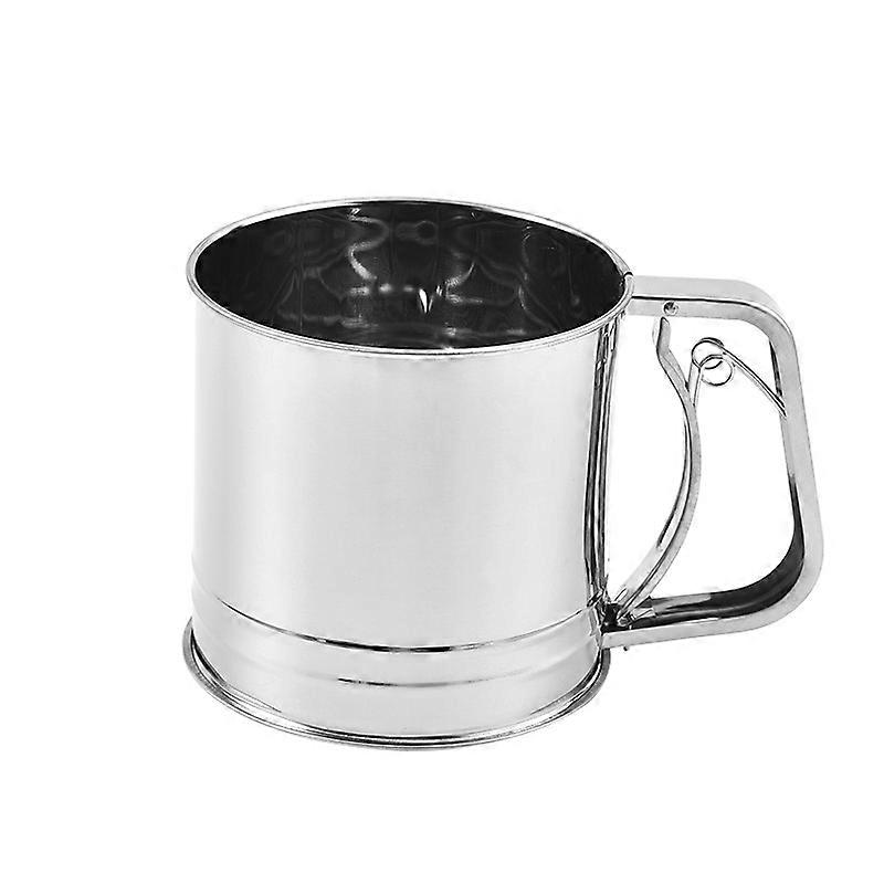 Stainless Steel Flour Sieve, Fine Mesh Filter, Large-capacity Manual Sieve Icing Shaker Icing Sugar Sieve Fk