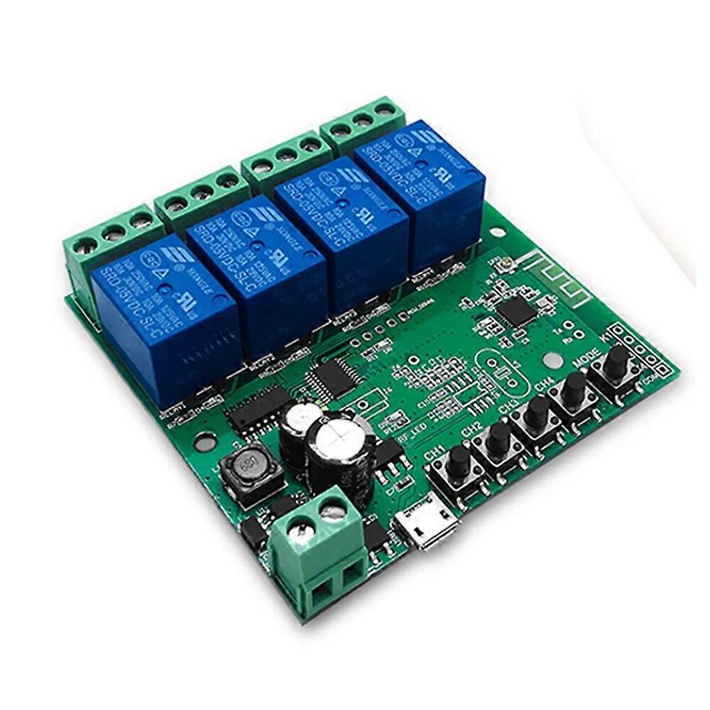 DC 5V-32V 12V AC 220V 4-way WIFI Smart Switch Self-locking Interlock Remote Control Relay Module Wireless Switch For Smart Home