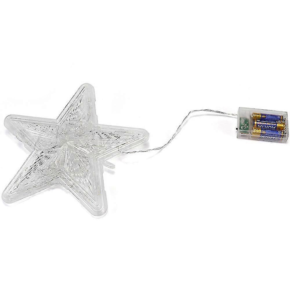 Christmas Tree Lighted With Led Lights, Lighted Star Tree Topper For Christmas Tree Decorations