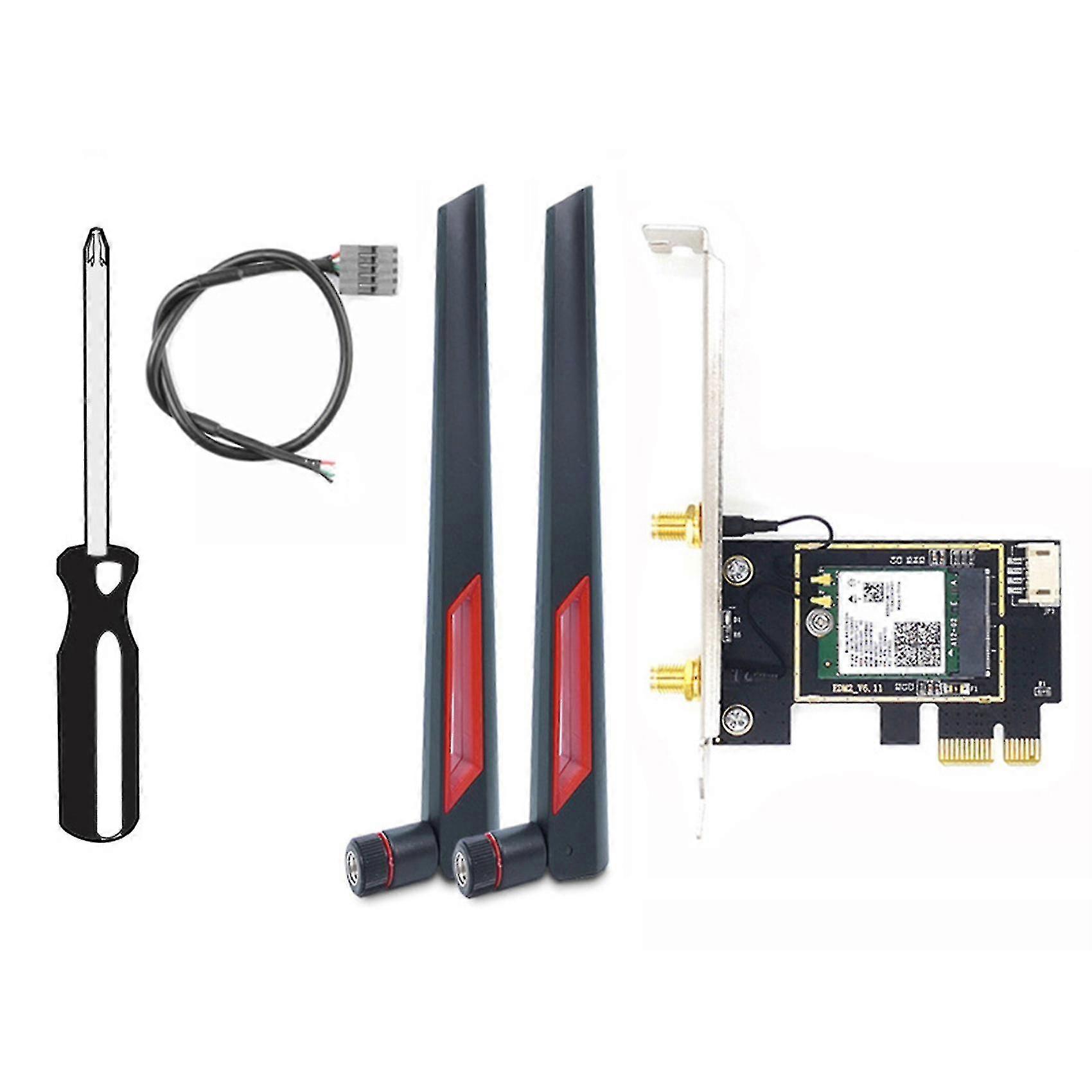 Ax210 Wifi 6e Desktop Wireless mit 10db Antenne 2.4G / 5G / 6G 5374Mbps Tri Toot