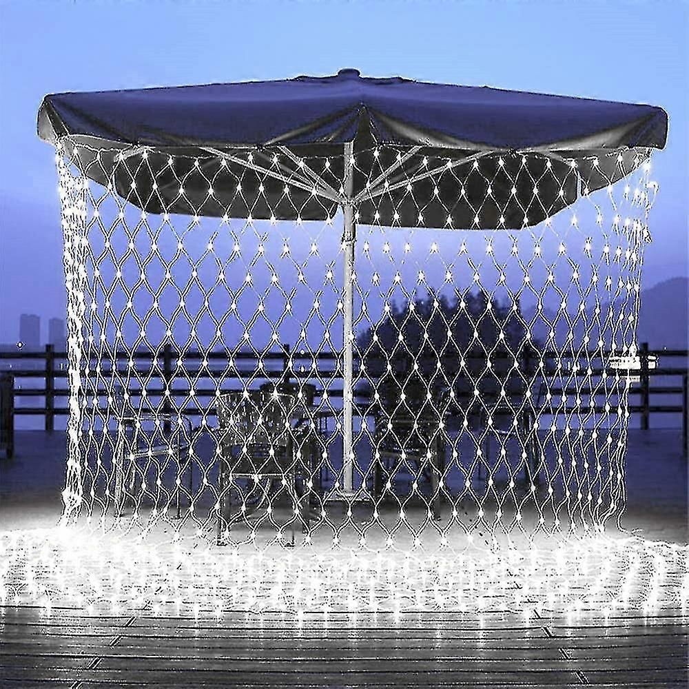 3x2m Solar Powered Led Net Mesh String Light Outdoor Waterproof Mesh Lights With Remote Xmas Lights For Lawn Yard Fence Decor( Size,color : 3x2m 192le