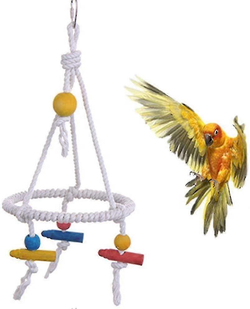 Bird Swing Made Of Cotton Rope With Stand