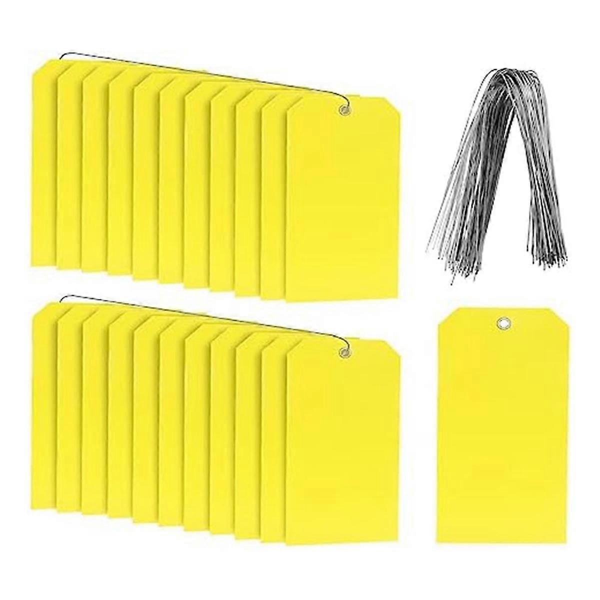 100Pcs 15.9cmx7.9cmPlastic Shipping Labels with Wire Durable Writable Hang Tags,Shipping Labels for