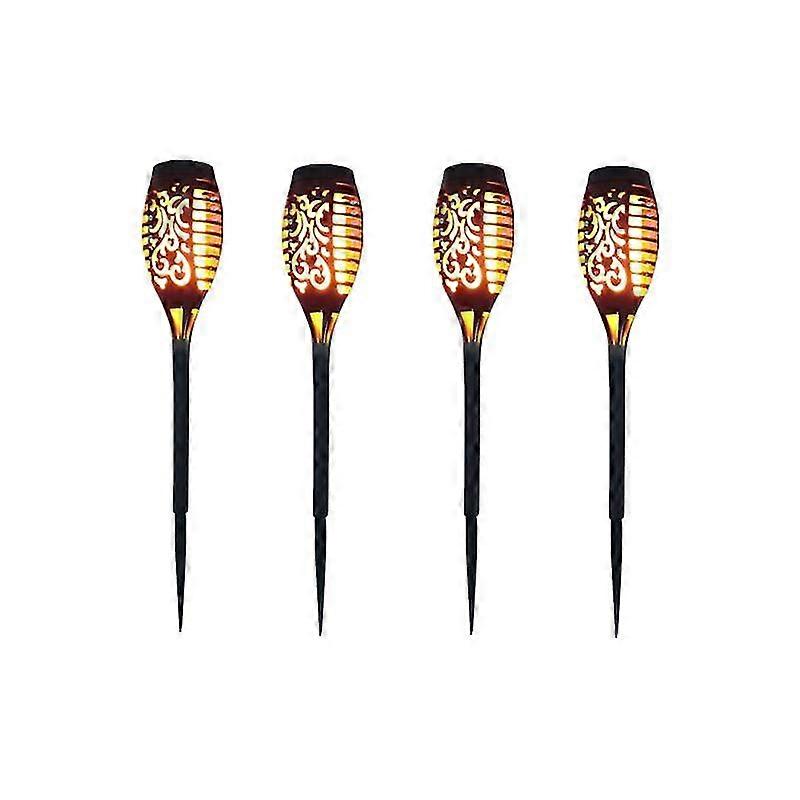 12 Led Solar Light Flickering Light Outdoor Garden Decor - 4 Pack