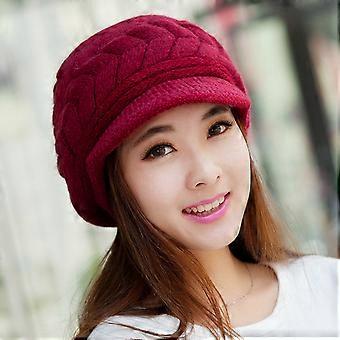 Women Winter Warm Knit Hat Wool Snow Ski Caps with Visor Women Winter Warm Knit Hat Wo... | Groupon Goods main image 3