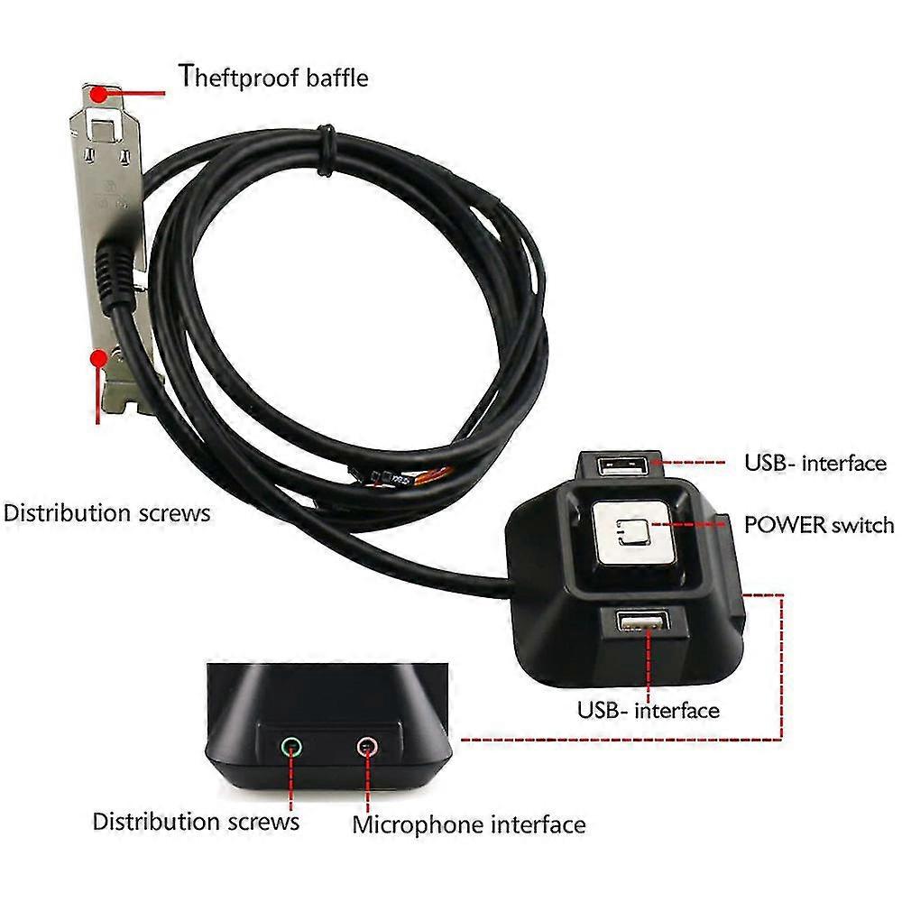 Desktop Computer Case Switch,reset Hdd Button Switch With Usb Ports, Button,audio Ports For Desktop