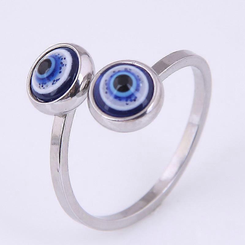 Evil Eye Ring - Stainless Steel Open Ring,Women's Eye Evil Middle Ring,Cool Openable Ring