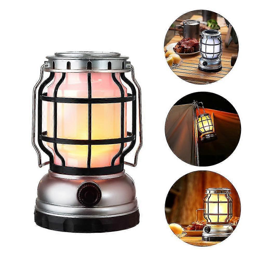 Led Camping Light Solar Flame Light Work Light Outdoor Tent Light Handheld Waterproof Flashlight