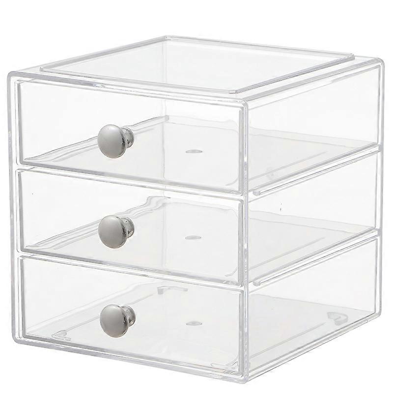 3 Drawer Makeup Storage, Plastic Compact Storage Box for Makeup o