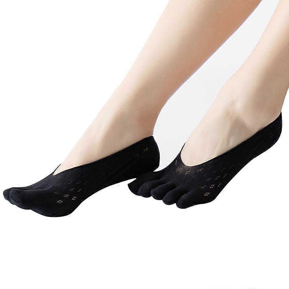Meias Invisíveis Femininas Cinco Dedos Sem Mostrar Ultra Corte Baixo Linger com Aba de Gel Meias Ortopédicas Respiráveis com Corda