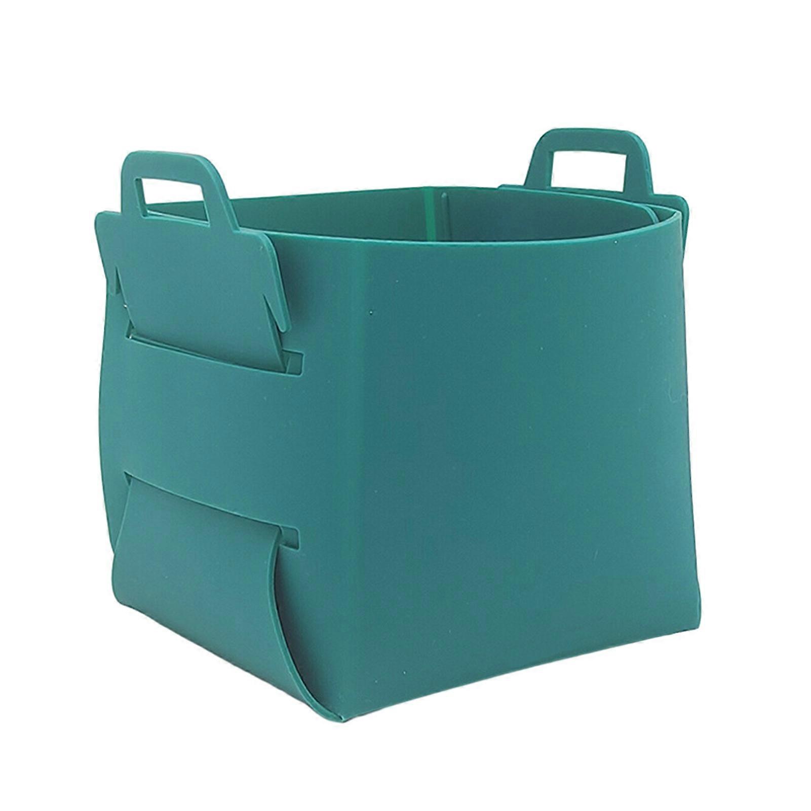 Desktop Storage Box with Handle Durable Space-saving Foldable Silicone Cosmetics Organizer for Home Office KAESI