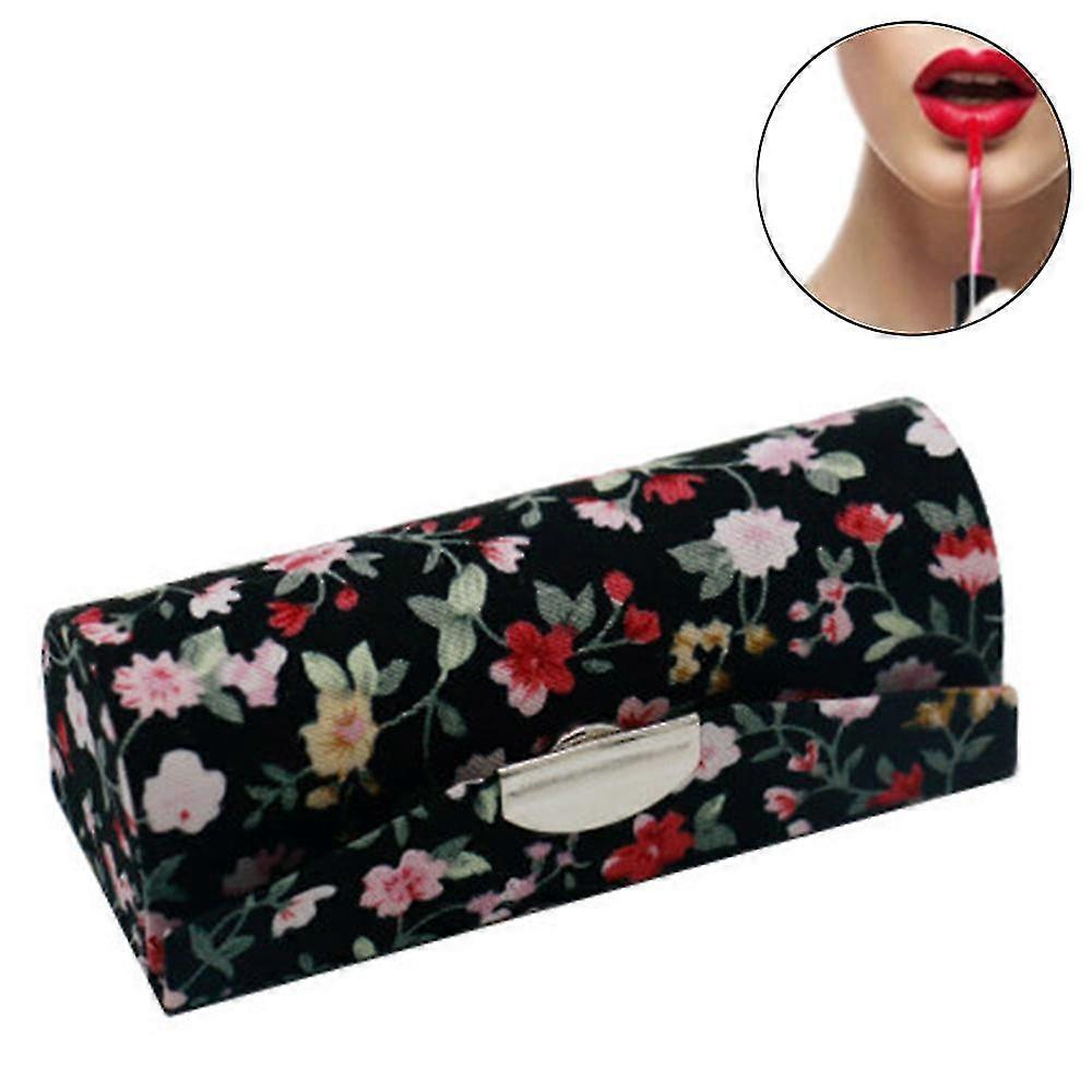 Lipstick Case Holder - Organizer Bag For Professional Lipstick Durable Soft Leather Cosmetic Storage Set With Mirror