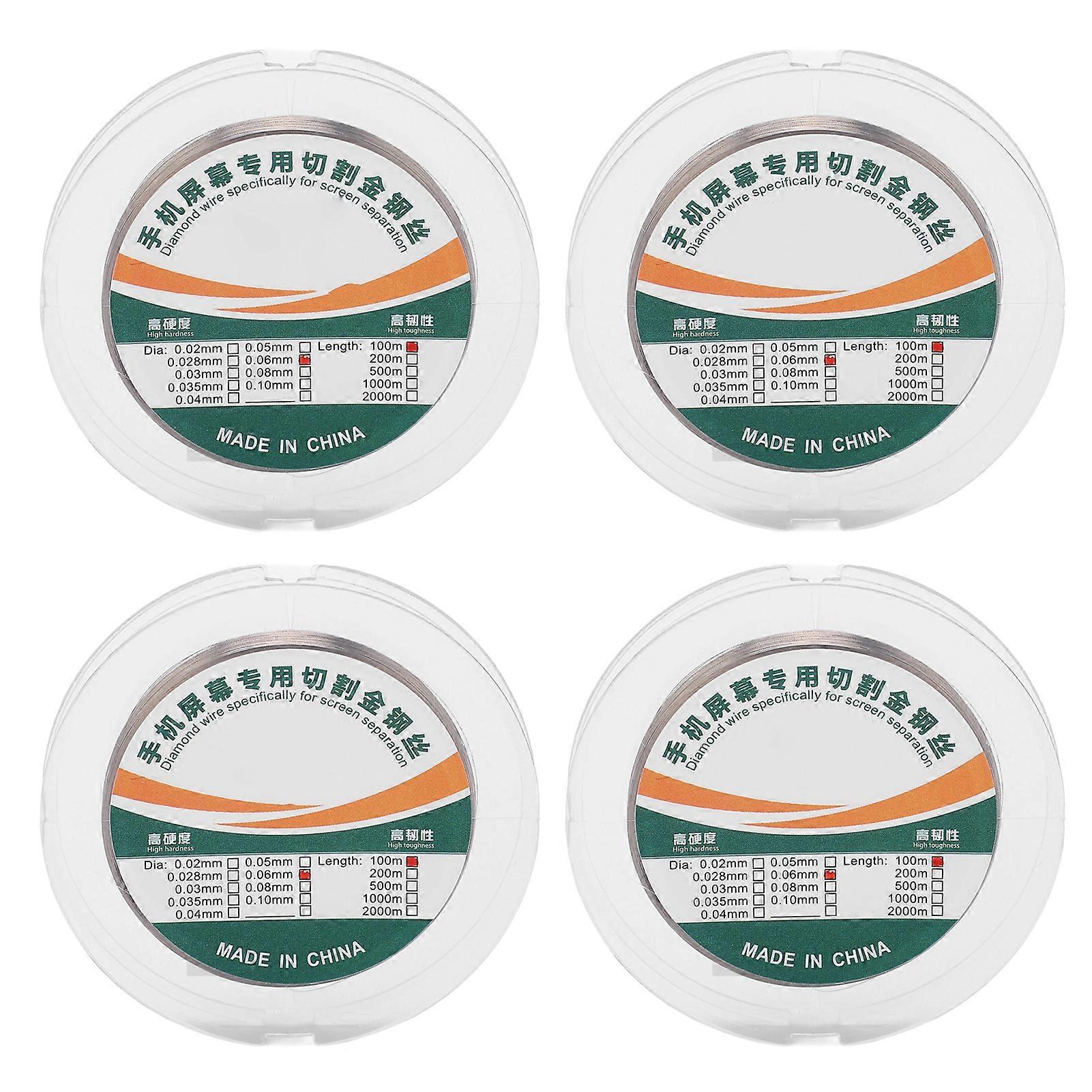 4 لفات خط قطع شاشة الهاتف 100 متر طول الكربون الصلب عالية قوة الشد الموليبدينوم قطع الأسلاك خط 0.06mm