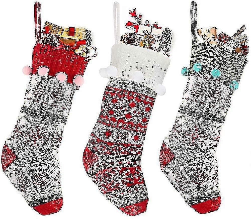 Christmas Sock, 3 Pieces - Christmas Stockings, Christmas Boot, Christmas