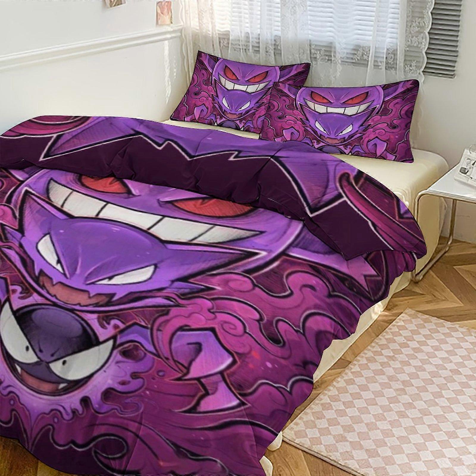 EZ636 طقم مفروشات طباعة Ge_ngar نمط لحاف كوف طقم 3 قطع 1 غطاء لحاف و 2 كيس وسادة للنساء والرجال والمراهقين IU636