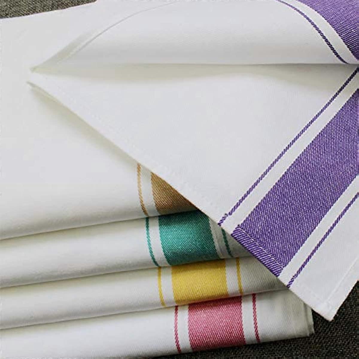 Cotton Craft Dinner Napkins Multi Color Cloth Napkins 5 Pack (35cmX50cm) Soft and Comfortable Reusable Fabric Napkins -Perfect Table NapkinsCotton Di