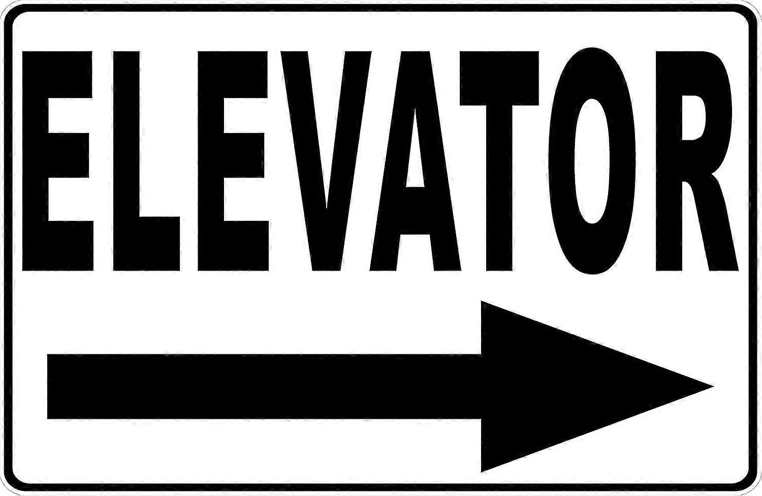 Elevador com sinal de seta para a direita. 8x12 polegadas OU 12x16 polegadas de metal. Modo 265