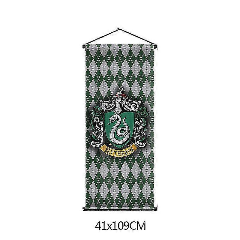 Harry Potter Fans Plaid Hanging Flag Hogwarts School Of Witchcraft And Wizardry Flag Tapestry Interior Scene DecorationSlytherin