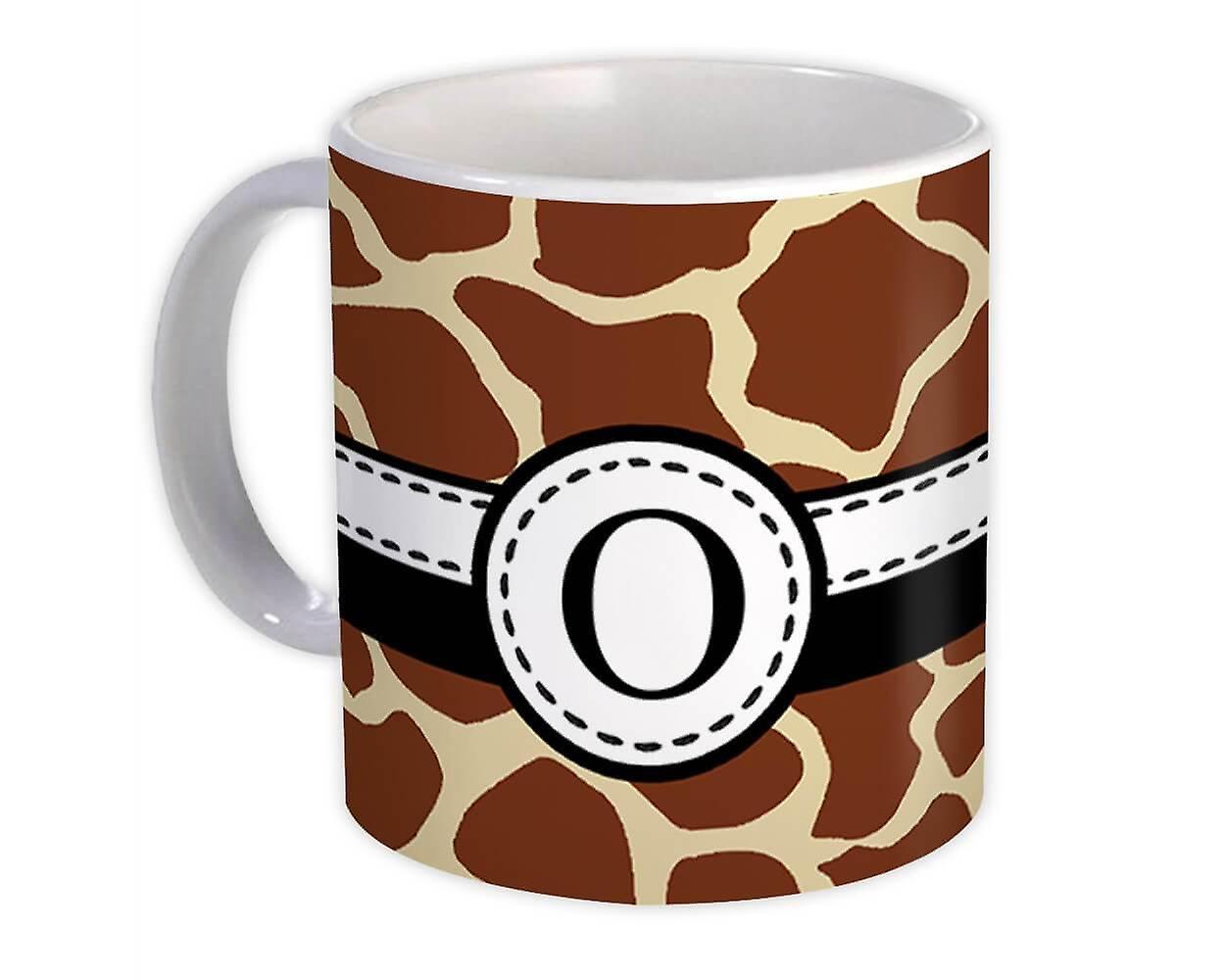 Gift Mug: Monogram Letter O Giraffe