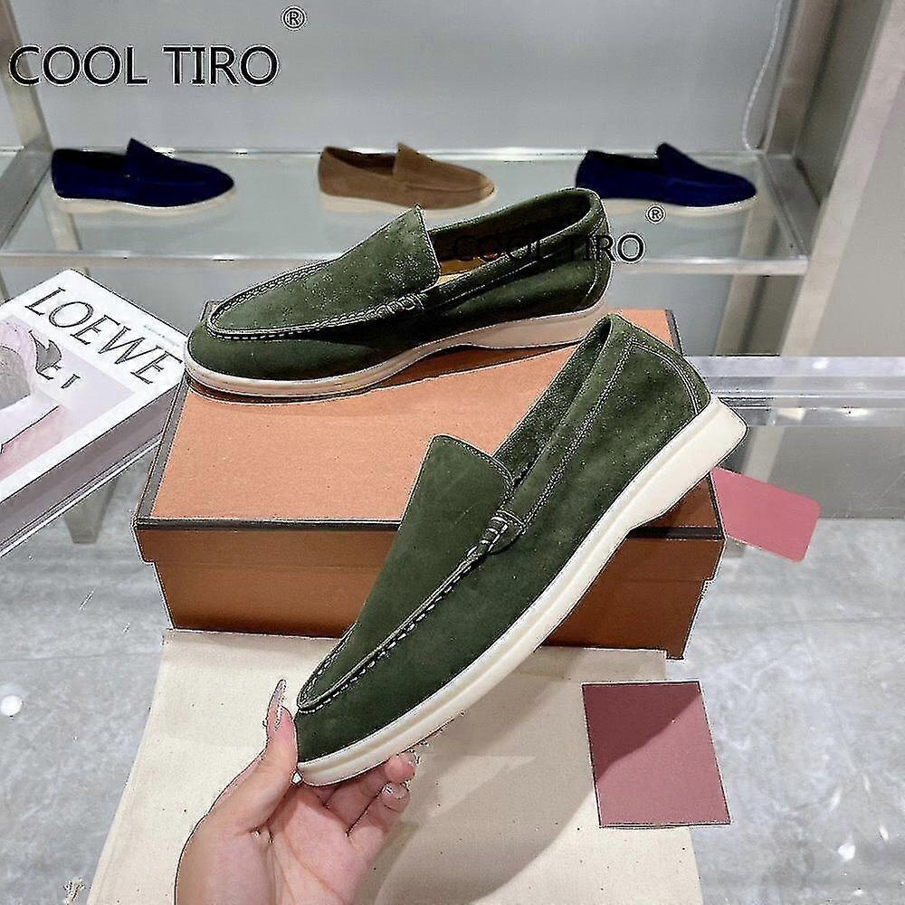 Hiekka Mokkanahka Miehet Loafers Rento Mokasiinit Kesäkävelykengät Pyöreät varpaat Slip-ons Flat Driving Laiska Pipo Kengät Herrasmiesmekko Kenkä