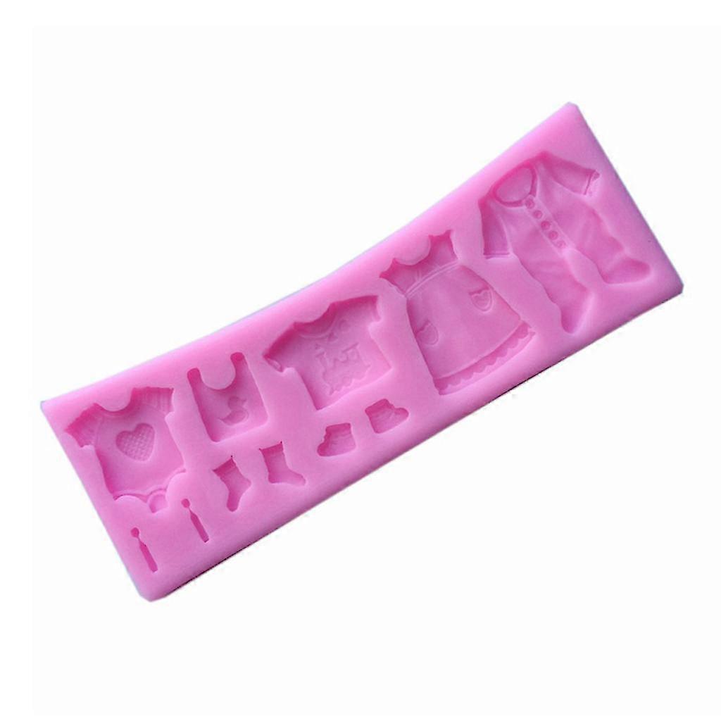 可爱的婴儿洗澡衣服硅胶翻糖模具DIY蛋糕边框装饰模具